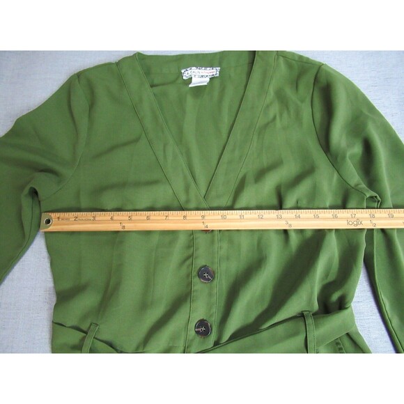 A Calin by Flying Tomato Jumpsuit Women M Green Boho Hippie Romper Classy Career - Picture 8 of 15